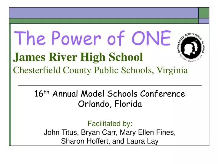 the power of one james river high school chesterfield county public schools virginia