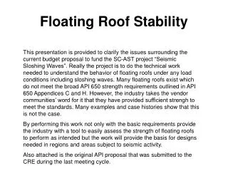 Floating Roof Stability
