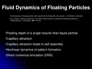 Fluid Dynamics of Floating Particles