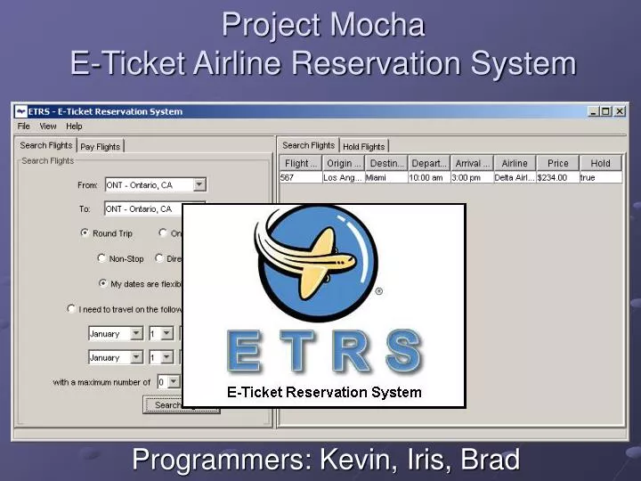 project mocha e ticket airline reservation system