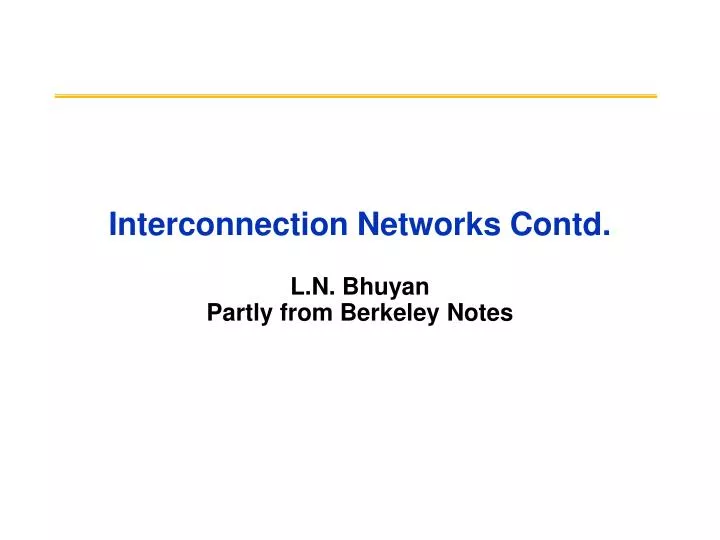 interconnection networks contd