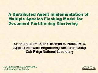A Distributed Agent Implementation of Multiple Species Flocking Model for Document Partitioning Clustering