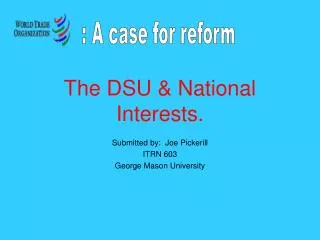 The DSU &amp; National Interests.