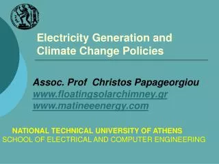 Electricity Generation and Climate Change Policies