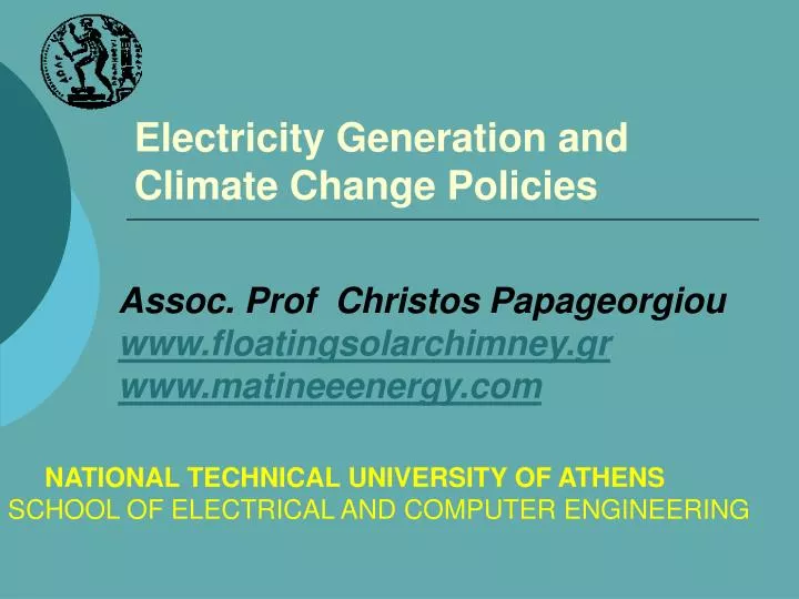 electricity generation and climate change policies