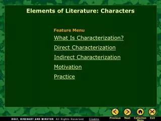 What Is Characterization? Direct Characterization Indirect Characterization Motivation Practice