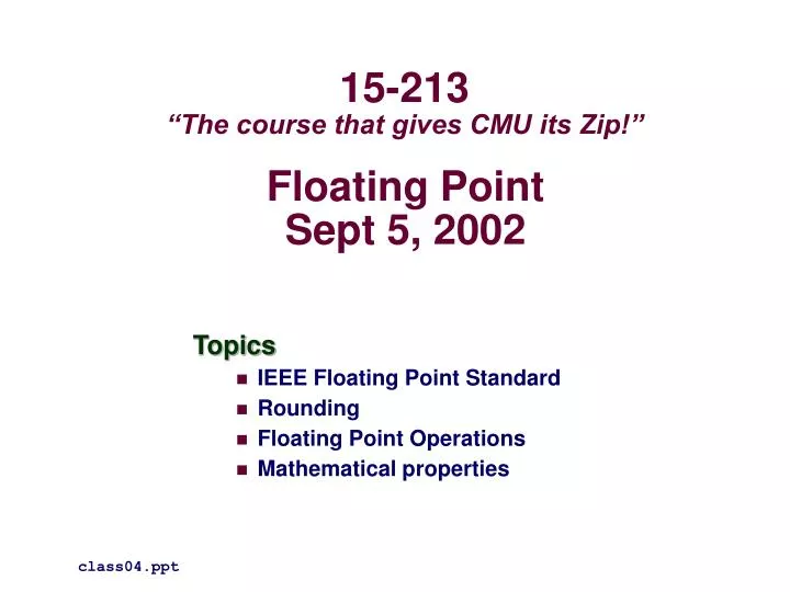 floating point sept 5 2002