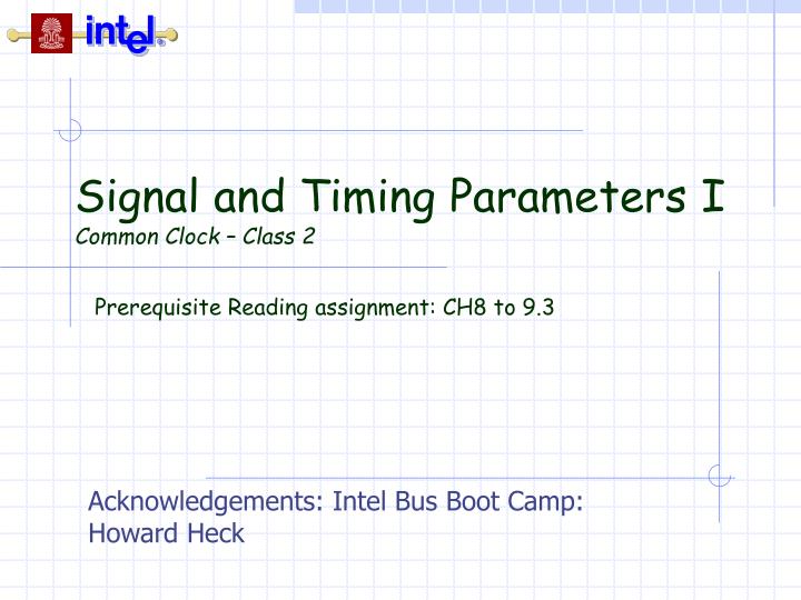 signal and timing parameters i common clock class 2