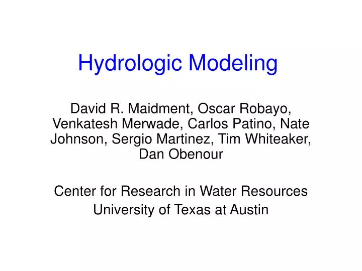 hydrologic modeling