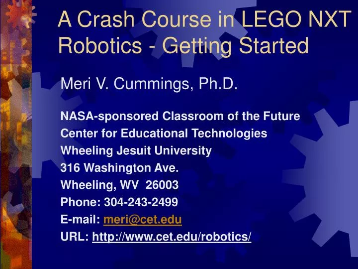 a crash course in lego nxt robotics getting started
