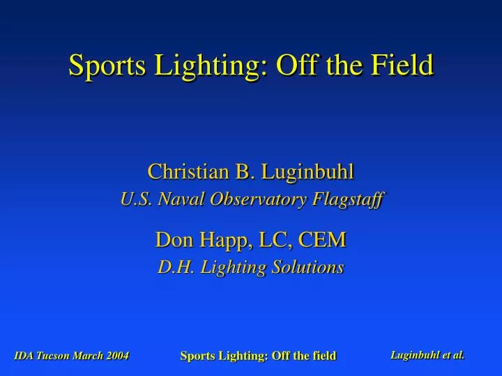 sports lighting off the field