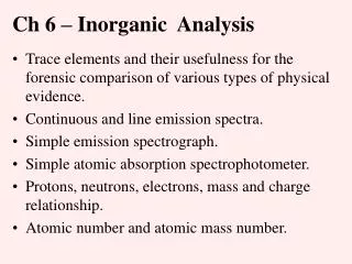 Ch 6 – Inorganic Analysis