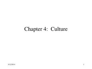 Chapter 4: Culture