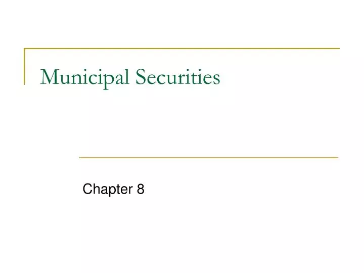municipal securities