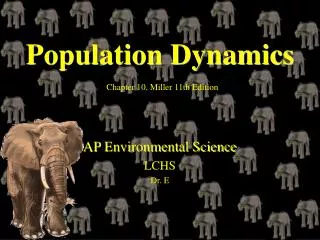 Population Dynamics Chapter 10, Miller 11th Edition