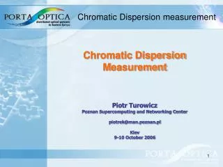 Chromatic Dispersion measurement