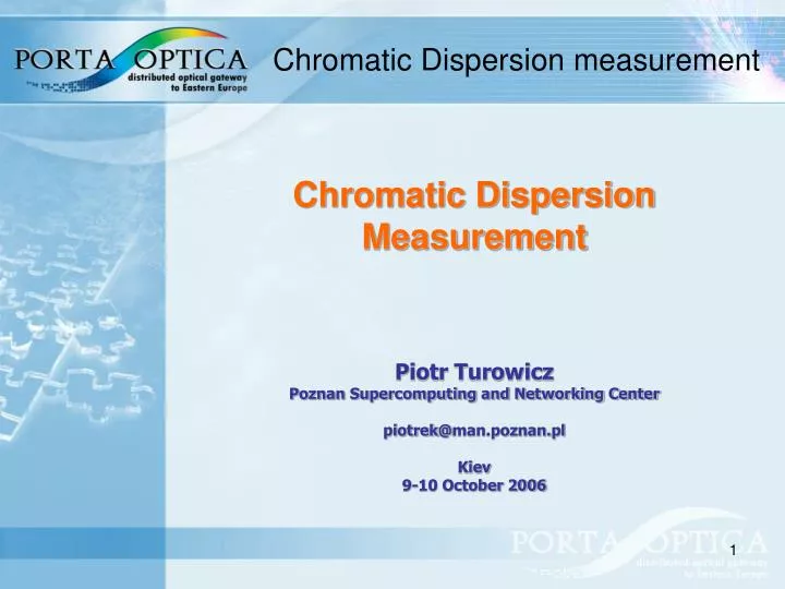 chromatic dispersion measurement
