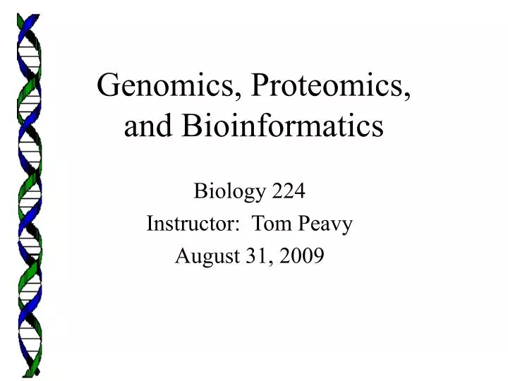 genomics proteomics and bioinformatics