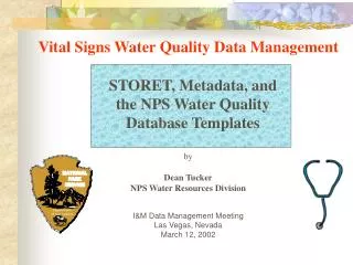 I&amp;M Data Management Meeting Las Vegas, Nevada March 12, 2002