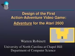 Design of the First Action-Adventure Video Game: Adventure for the Atari 2600