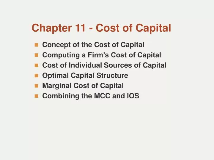 chapter 11 cost of capital