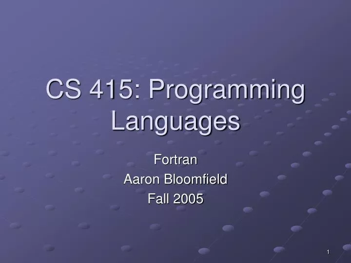 cs 415 programming languages