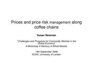 Prices and price risk management along coffee chains