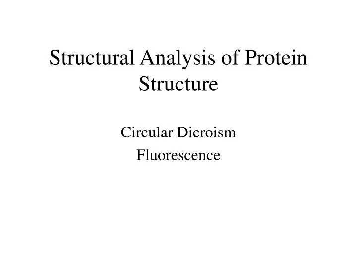 structural analysis of protein structure