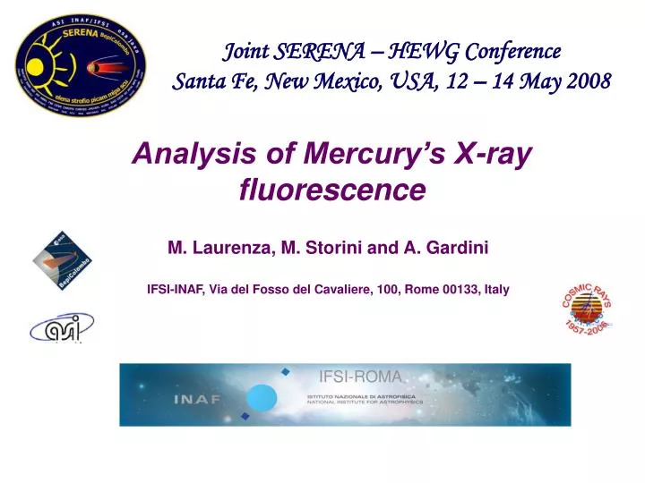 analysis of mercury s x ray fluorescence