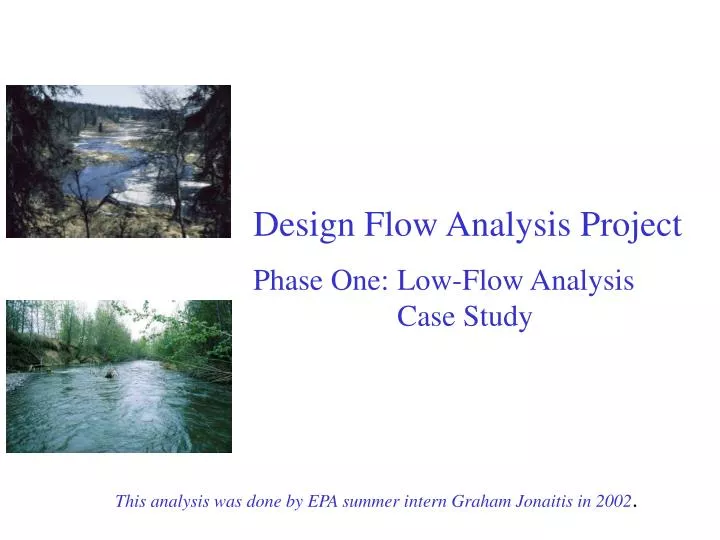 design flow analysis project phase one low flow analysis case study