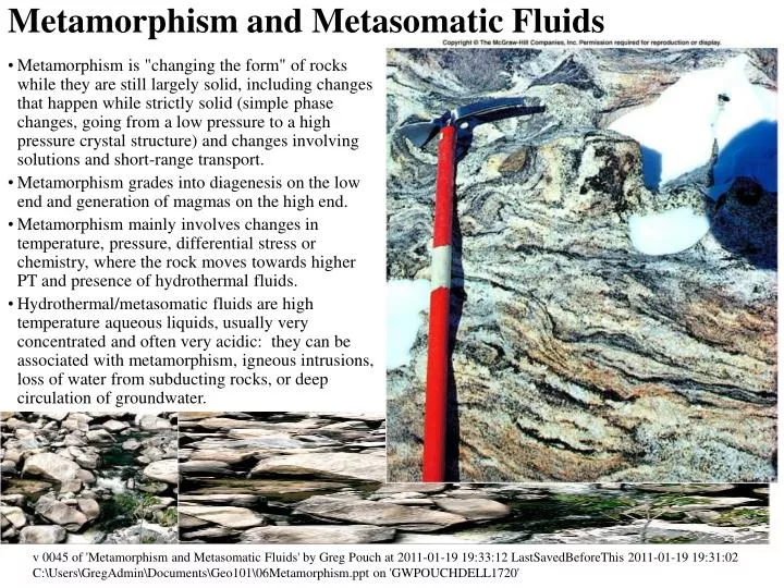 metamorphism and metasomatic fluids