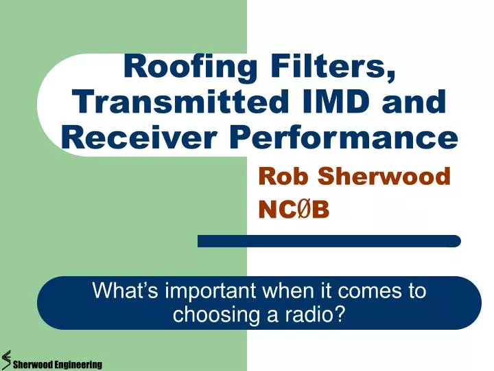 roofing filters transmitted imd and receiver performance
