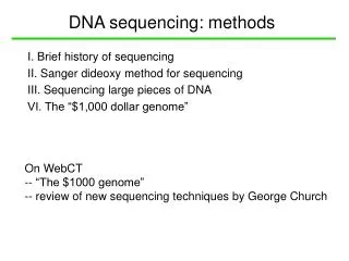 DNA sequencing: methods