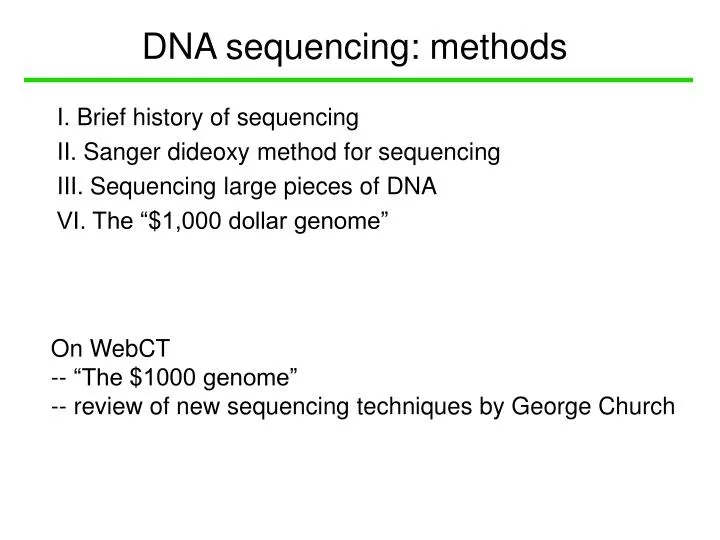 dna sequencing methods