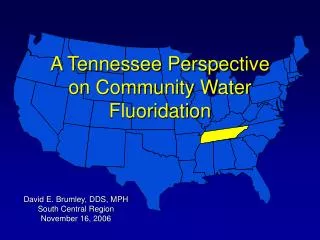 A Tennessee Perspective on Community Water Fluoridation