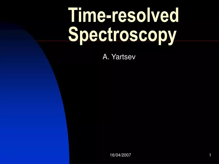 time resolved s p ectroscopy