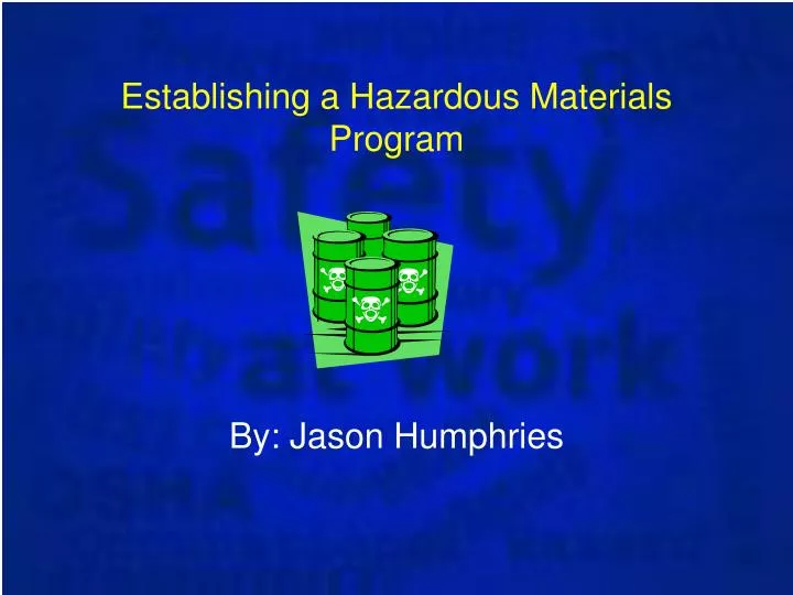establishing a hazardous materials program