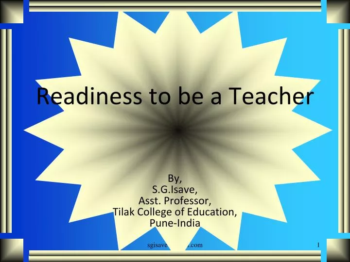 readiness to be a teacher