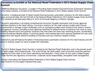Corcentric to Exhibit at the National Retail Federation's 20
