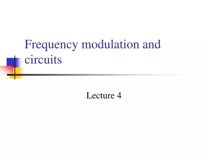 frequency modulation and circuits