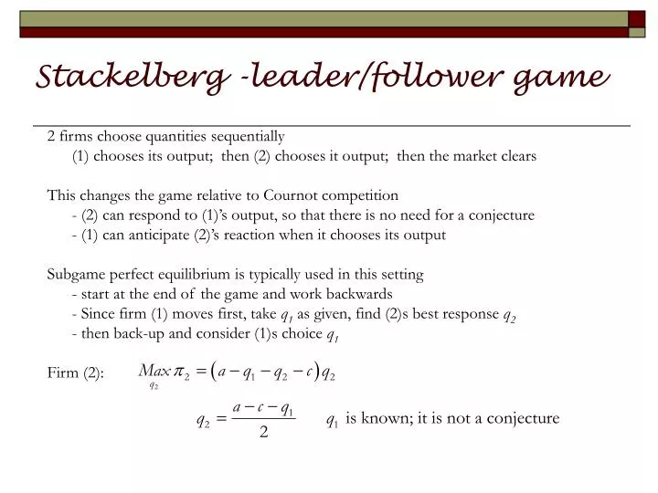 stackelberg leader follower game