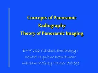 Concepts of Panoramic Radiography Theory of Panoramic Imaging