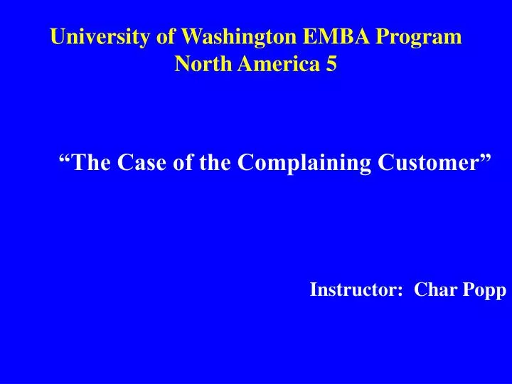 university of washington emba program north america 5