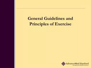 General Guidelines and Principles of Exercise