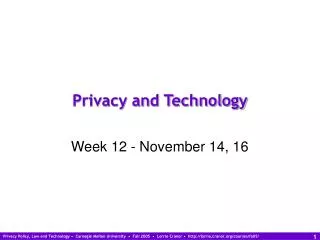 Privacy and Technology