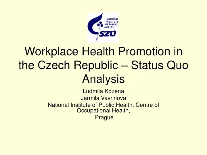 workplace health promotion in the czech republic status quo analysis