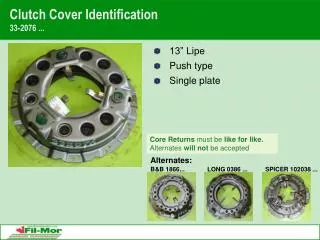 Clutch Cover Identification 33-2076 ...