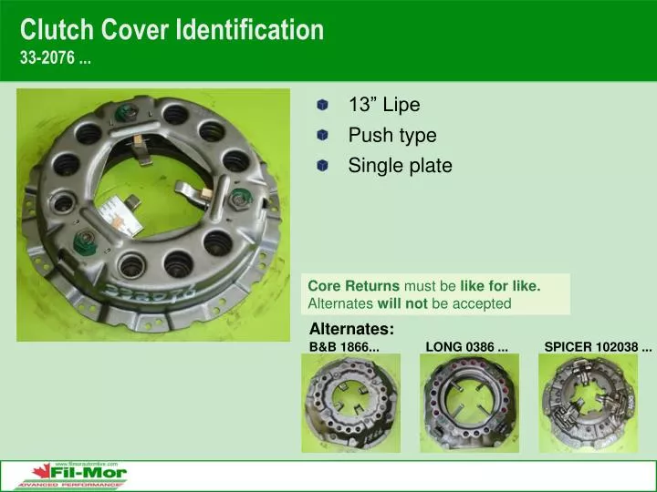 clutch cover identification 33 2076