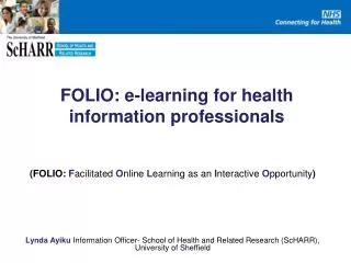 FOLIO: e-learning for health information professionals