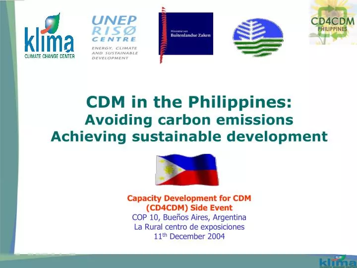 cdm in the philippines avoiding carbon emissions achieving sustainable development